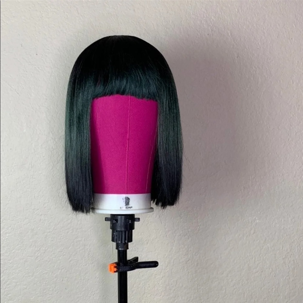 Forest green lace front wig